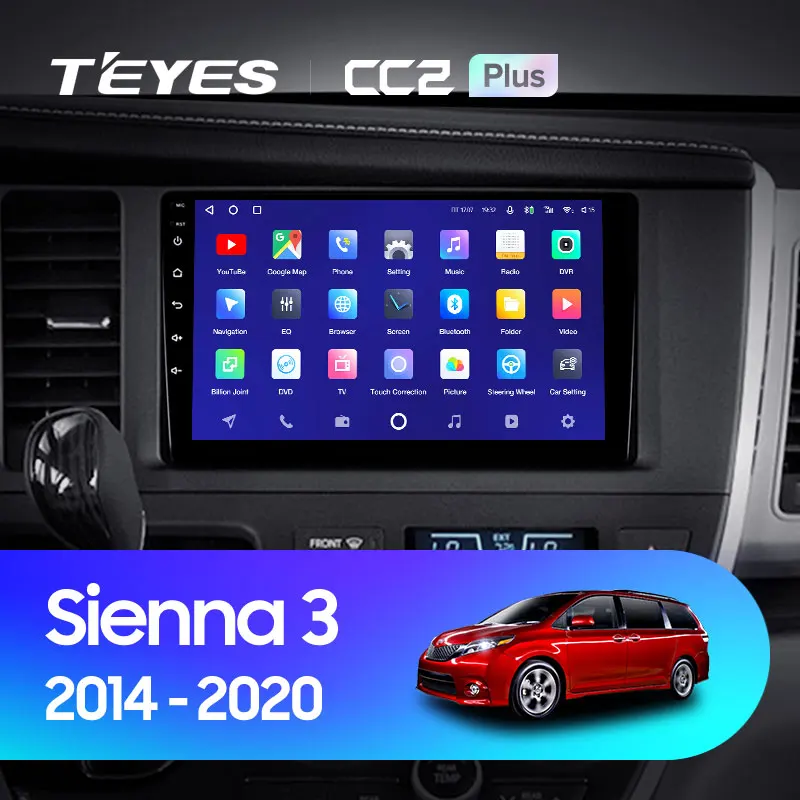 TEYES CC2L и CC2 Plus Штатная магнитола For Тойота Сиенна 3 XL30 Toyota Sienna 2014 - 2020 Android до 8-ЯДЕР 6 +