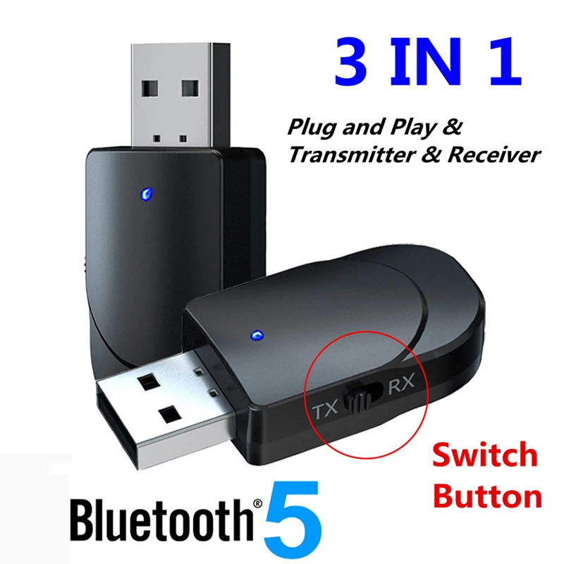 3 in1 передачи Bluetooth приемник адаптер USB 5 мм Беспроводной передающий для ТВ