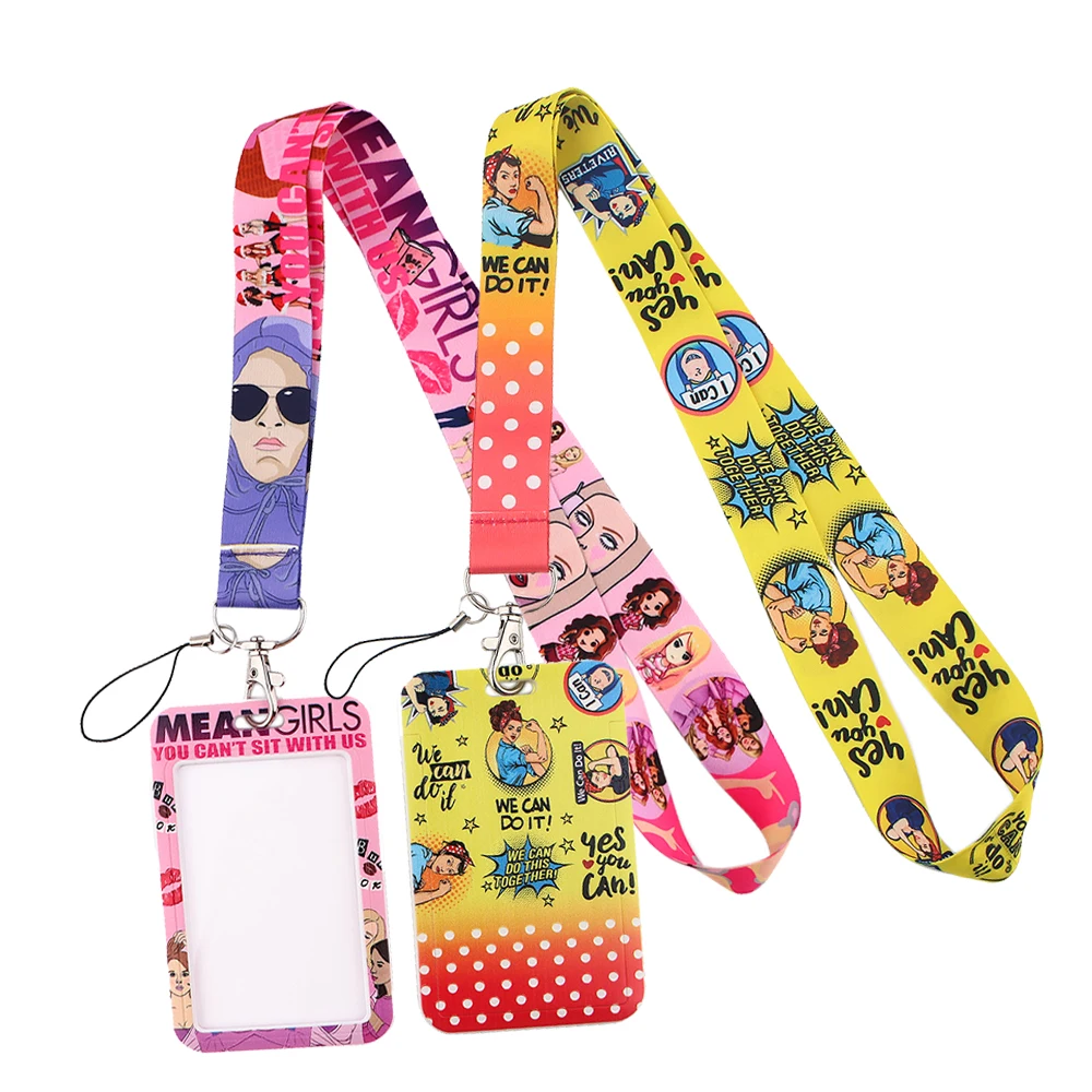 

YL513 Feminist Woman Key lanyard Car Keychain Personalise Office ID Card Pass Gym Mobile Phone Key Ring Badge Holder Accessories