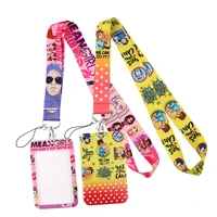 yl513 feminist woman key lanyard car keychain personalise office id card pass gym mobile phone key ring badge holder accessories