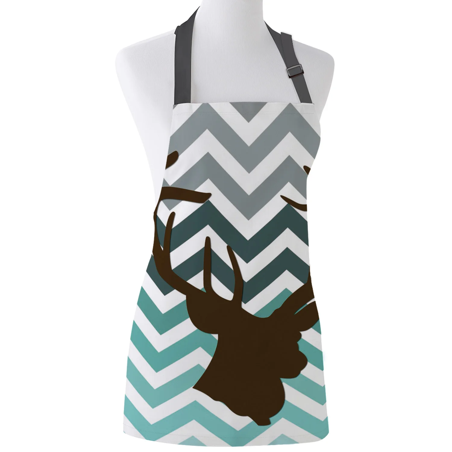 Белый фон с принтом в полоску лося Кухонные фартуки прочный чистящий инструмент