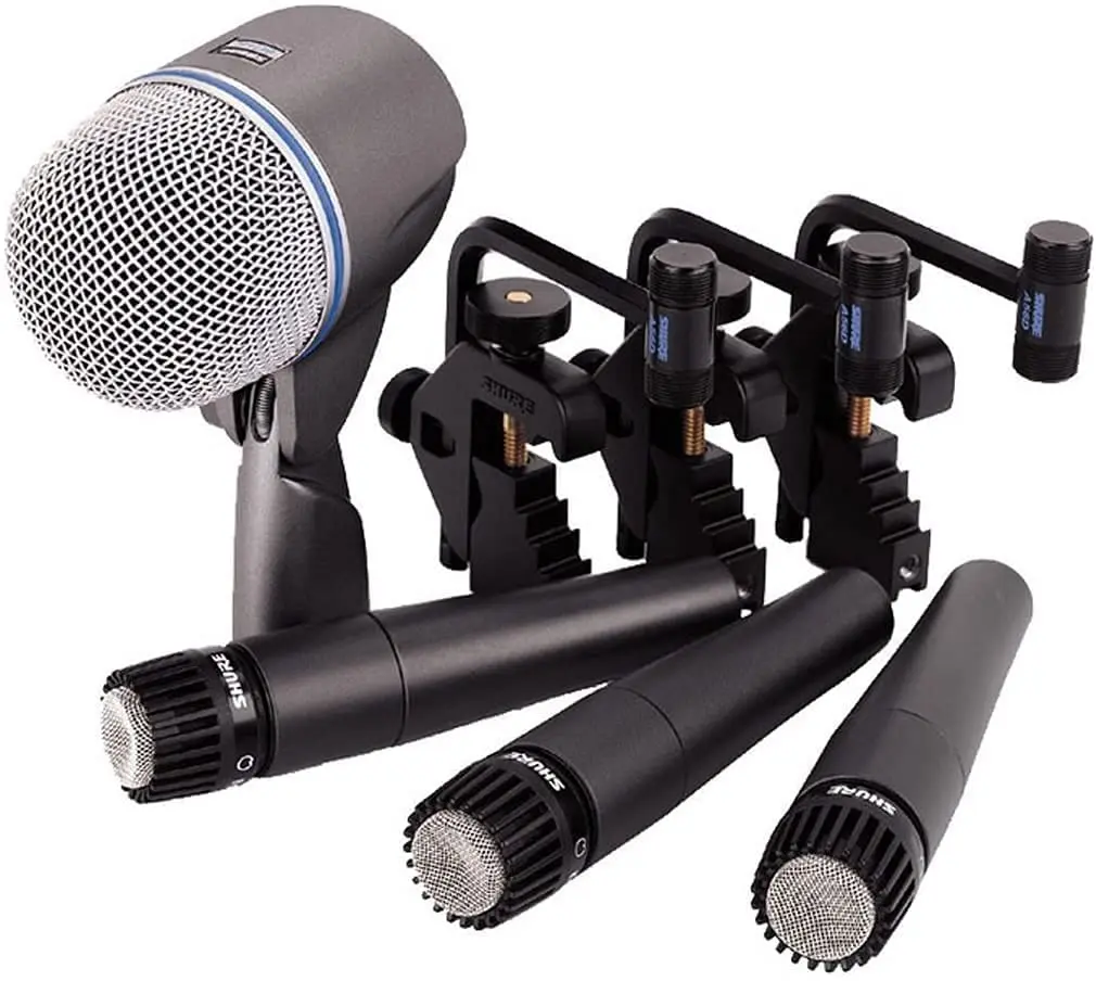 

Shure Drum Microphone Kit for Performing and Recording Drummers, Conveniently Packaged Selection of Mics and Mounts with