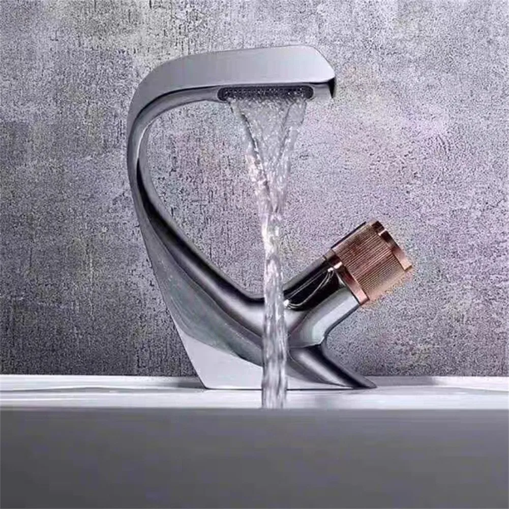 

Faucet Bathroom Sink Faucets Hot Cold Water Mixer Crane Deck Mounted Single Hole Basin Faucets High Quality