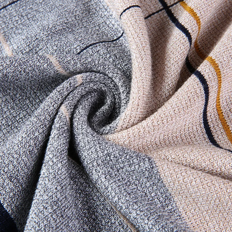 

Men's Wool Pullover Autumn Winter Warm Thick O-neck Patchwork Slim Fit Long Sleeve Clothes Knitted Cotton Casual Male Sweater