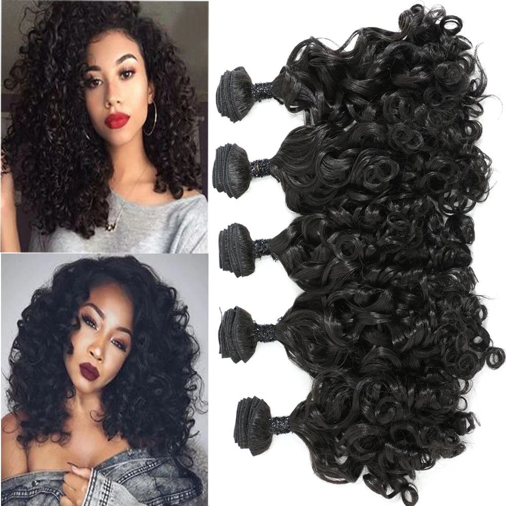 Яйцевидные вьющиеся волосы пряди 18 Дюймов 5 все в одной упаковке 240 г наращивание