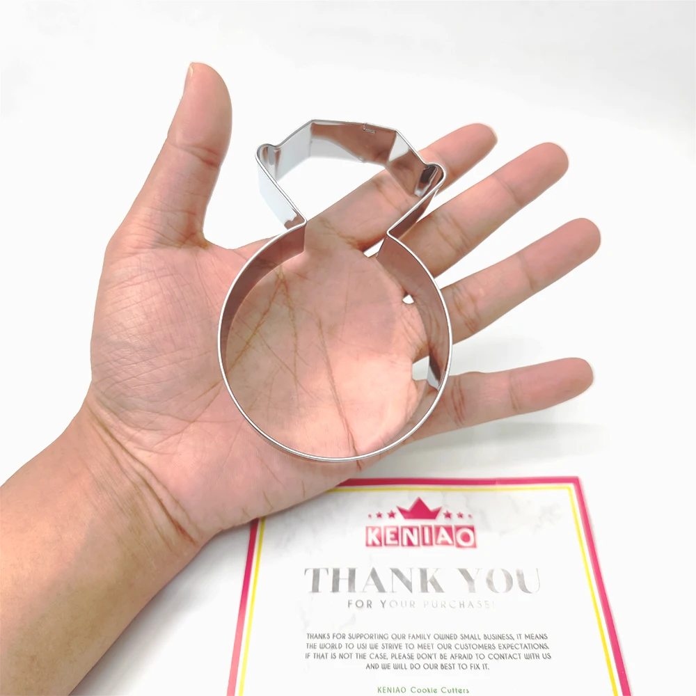 KENIAO Diamond Ring Cookie Cutter For Wedding Party - 6.4 x 9.9 CM Valentine's Day Biscuit Bread Mold Stainless Steel | Дом и сад