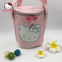 hello kitty waterproof round lunch box bag lunch bag cute hello kitty drum bag student female satchel
