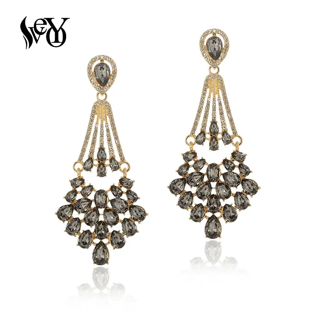 

VEYO Luxury Crystal Dangle Earrings Fashion Rhinestone Party Drop Earings for Women Pendientes Jewelry Accessories