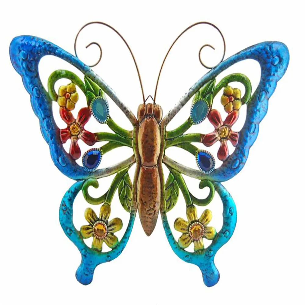 

Metal 3d Butterfly Wall Hanging Art Decorations Home Garden Ornaments Scrolling Antennae With Hook For Easy Hanging