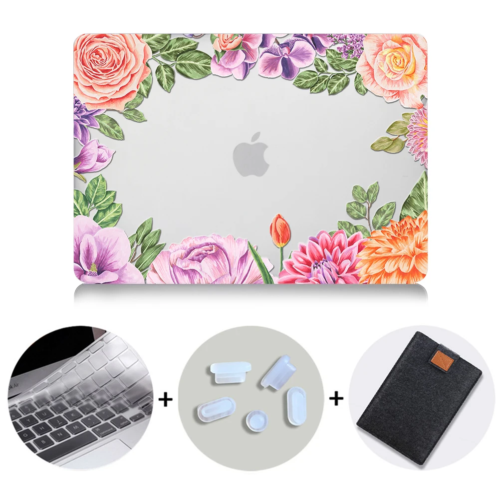 MTT чехол с цветами и кристаллами для Macbook Air Pro retina 11, 12, 13, 15, твердый цветочный чехол для mac book Pro 13,3 дюймов, сумка для ноутбука - Цвет: MB02