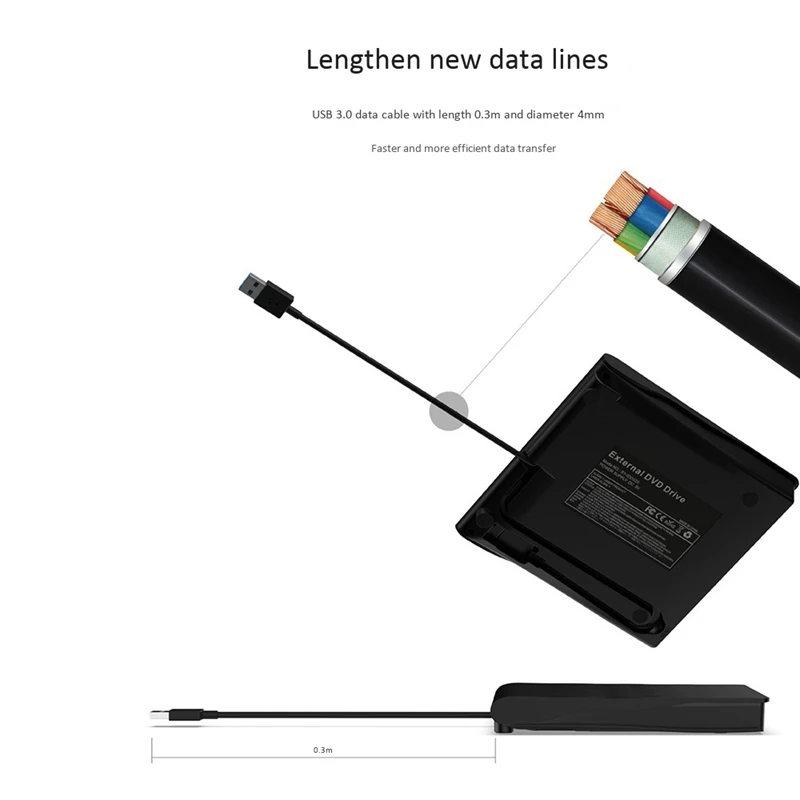 External CD DVD Drive USB3.0 Burner Ultra-Thin Player for Laptop Mac Desktop OS Windows10/ 8/7 | Компьютеры и офис