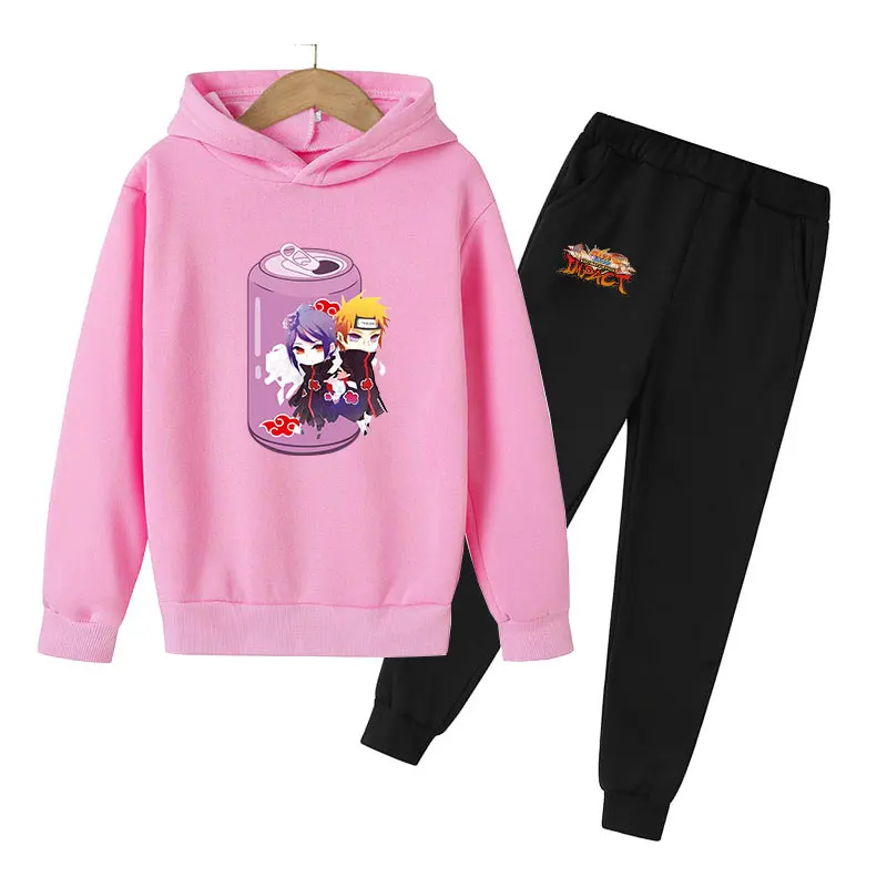 

Hoodies 2pcs Terno Crianças Roupas Anime Camisolas Roupa Dos Miúdos Meninas наруто harajuku Hoodie Dos Meninos Definir