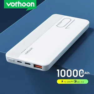 vothoon 20w power bank 10000mah portable charging powerbank type c usb fast charger external battery charger for iphone samsung free global shipping
