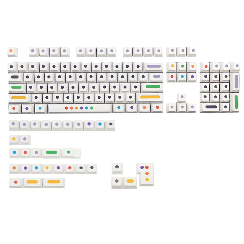 

GMK-KEY Dots Keycap Cherry Profile pbt White Keycaps For MX Switch Dye Sublimation Key Cap iso Keys