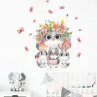 Милые настенные наклейки с большими глазами в виде кролика для детской комнаты, украшение для детской комнаты, украшение для дома, настенные наклейки для детской комнаты из ПВХ