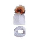 Детская шапка с помпоном, осенне-зимняя шапка для шапки для девочек и мальчиков, детская шапочка, шапочка, шарф, набор, детская шапочка, реквизит для фотосъемки