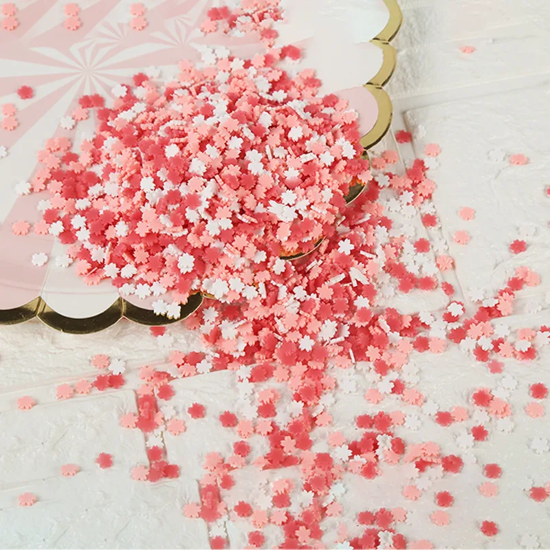 100g/lot Fimo Polymer Clay Sprinkles for Slime Heart Round Snowflake Star Slices Fake Cake Dessert Decoration DIY Nail Art Craft