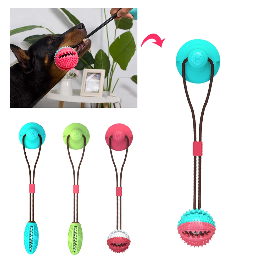 

Pet Dog Toys Silicon Suction Cup Tug Dog Toy Dogs Push Ball Toy Pet Tooth Cleaning Dog Toothbrush For Puppy Large Dog Biting Toy