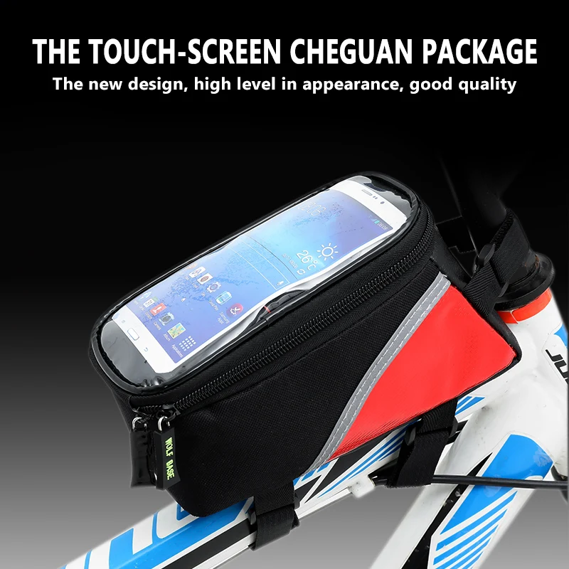 

Portable Bicycle Bag Waterproof Cycling Bike Frame Front Tube Bag 5.5 Inch Touch Mobile Phone Bags Bicycle Accessories