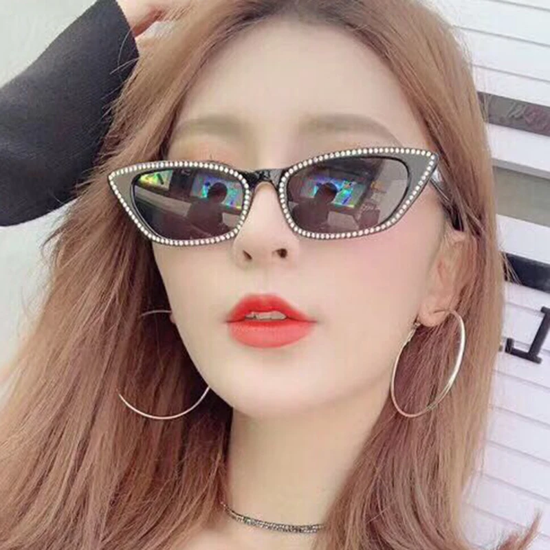 

Sunglasses women 2021 Trends Gothic Retro Frame Transparent Cat Eye Driving Decorative Black Pink Red Glasses 7 Day Delivery