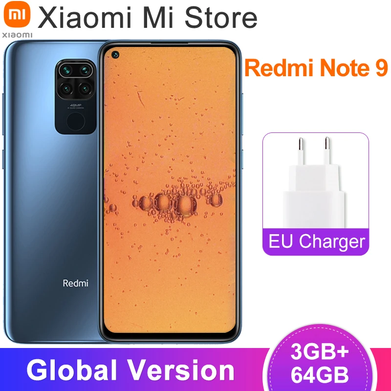 Глобальная версия Xiaomi Redmi Note 9 мобильный телефон 3 Гб оперативной памяти 64