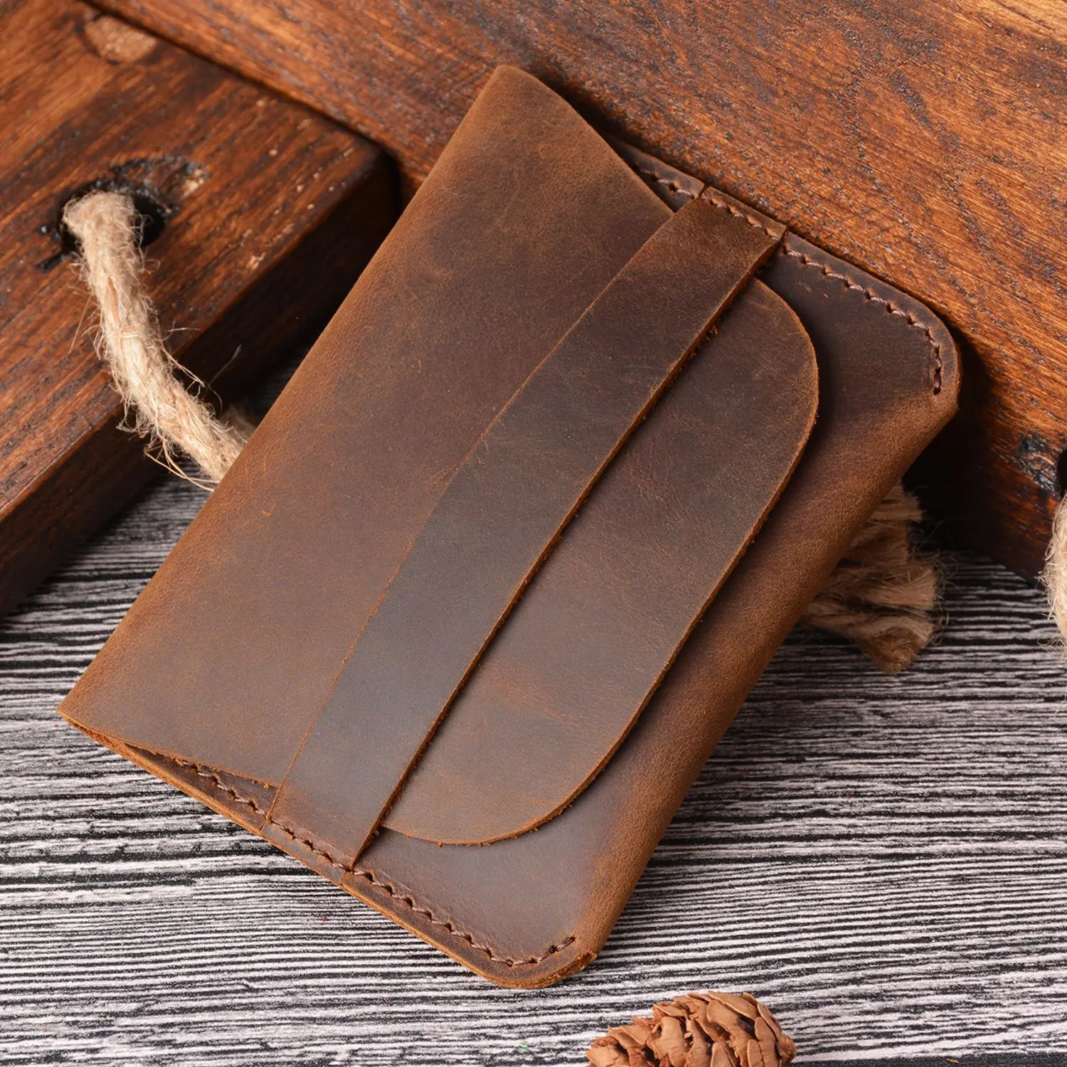 Retro Crazy Horse Leather Coin Purse New first layer cowhide card holder storage European and American style card holder