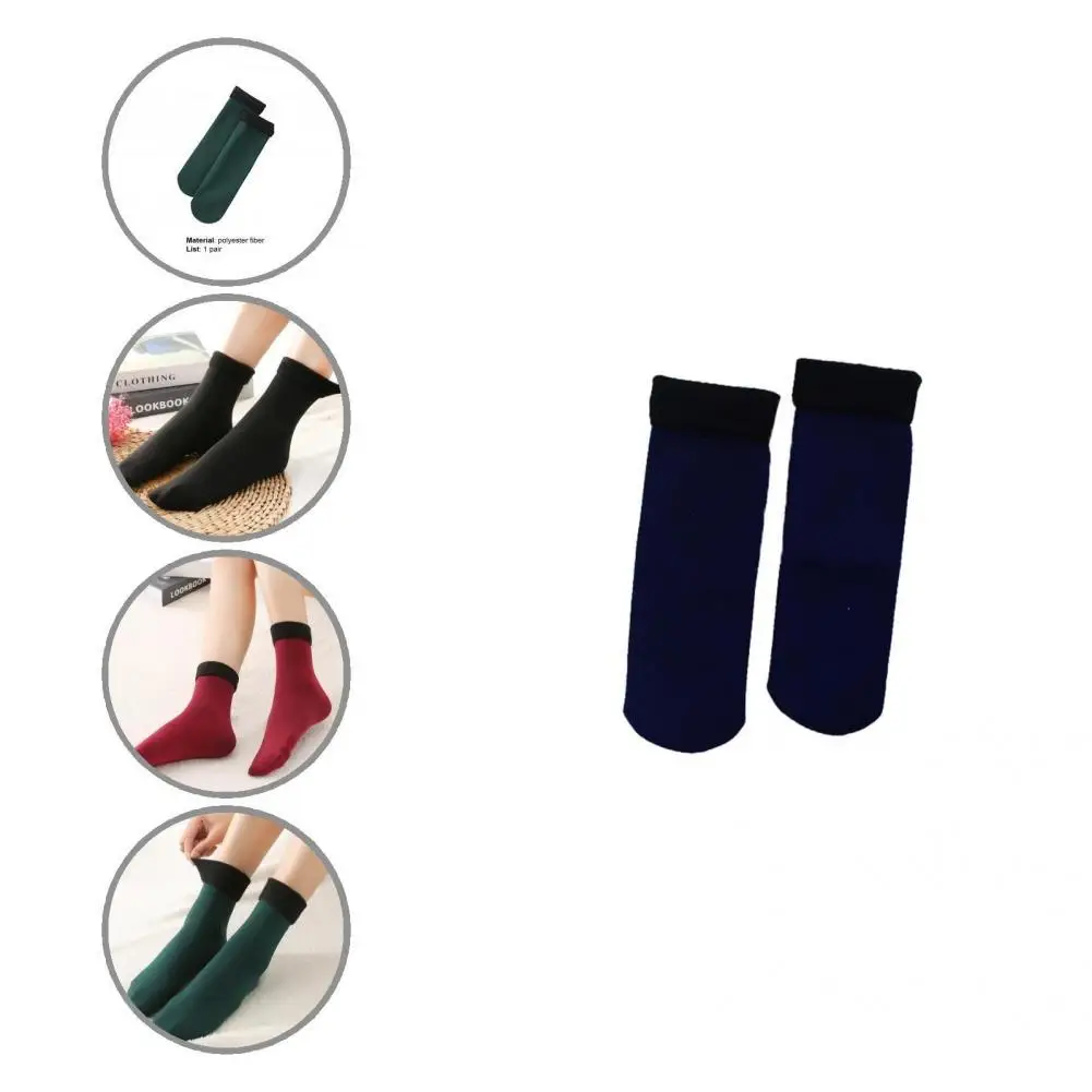 

1 Pair Winter Stockings Soft Thermal Colorfast Windproof Winter Stockings Winter Plush Socks Winter Accessory