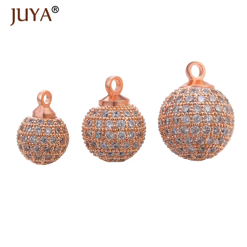 Бусины шармы JUYA из циркония AAA для браслетов ожерелий сережек|Ювелирная
