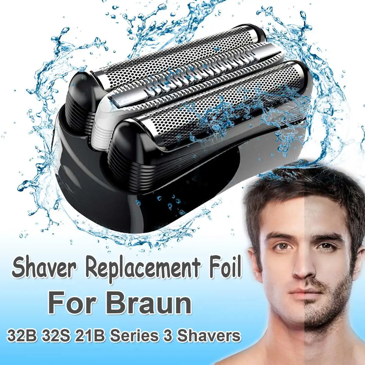 

Replacement Shaver Foil Head for Braun 32B 32S 21B Series 3 301S 310S 320S 360S 3000S 3010S 3020S 350CC for Cruzer6 Head Blade