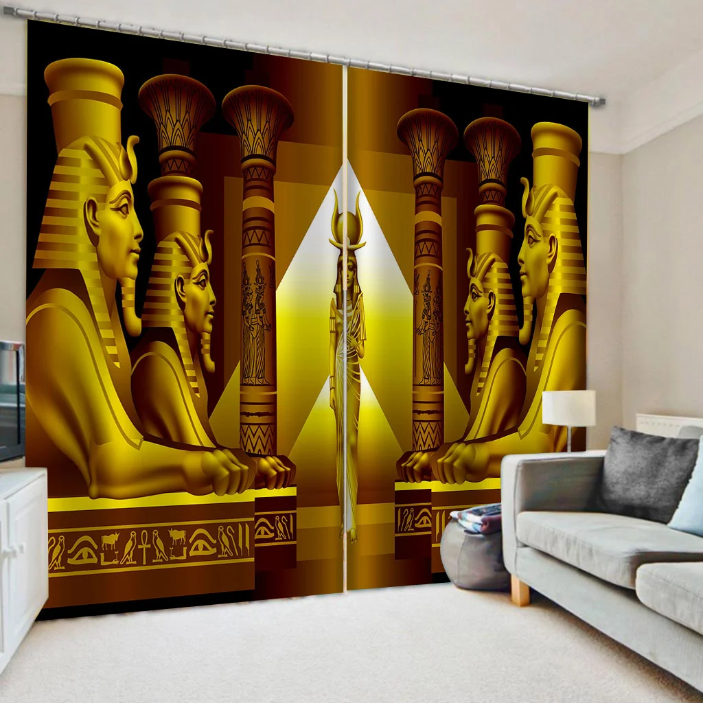 

Luxury Blackout Living Room office Bedroom Customized size gold curtains 2 set hook curtain personality curtains