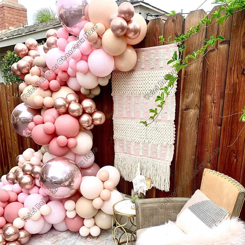 224 шт. розовый кремовый персиковый воздушный шар в стиле ретро | Дом и сад