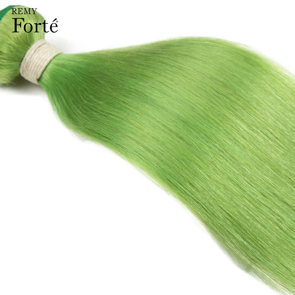 Пряди волос Remy Forte бразильские пряди зеленые человеческие волосы 1/3/4 наращивание