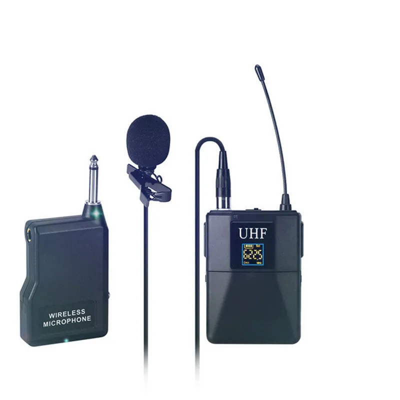 Портативная беспроводная петличная микрофонная система UHF с передатчиком и