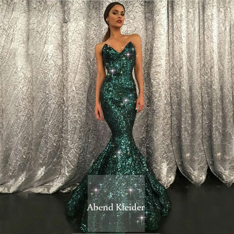 Длинные Сексуальные Зеленые платья для выпускного вечера Mermiad 2020 Vestidos De Gala 2019 с v