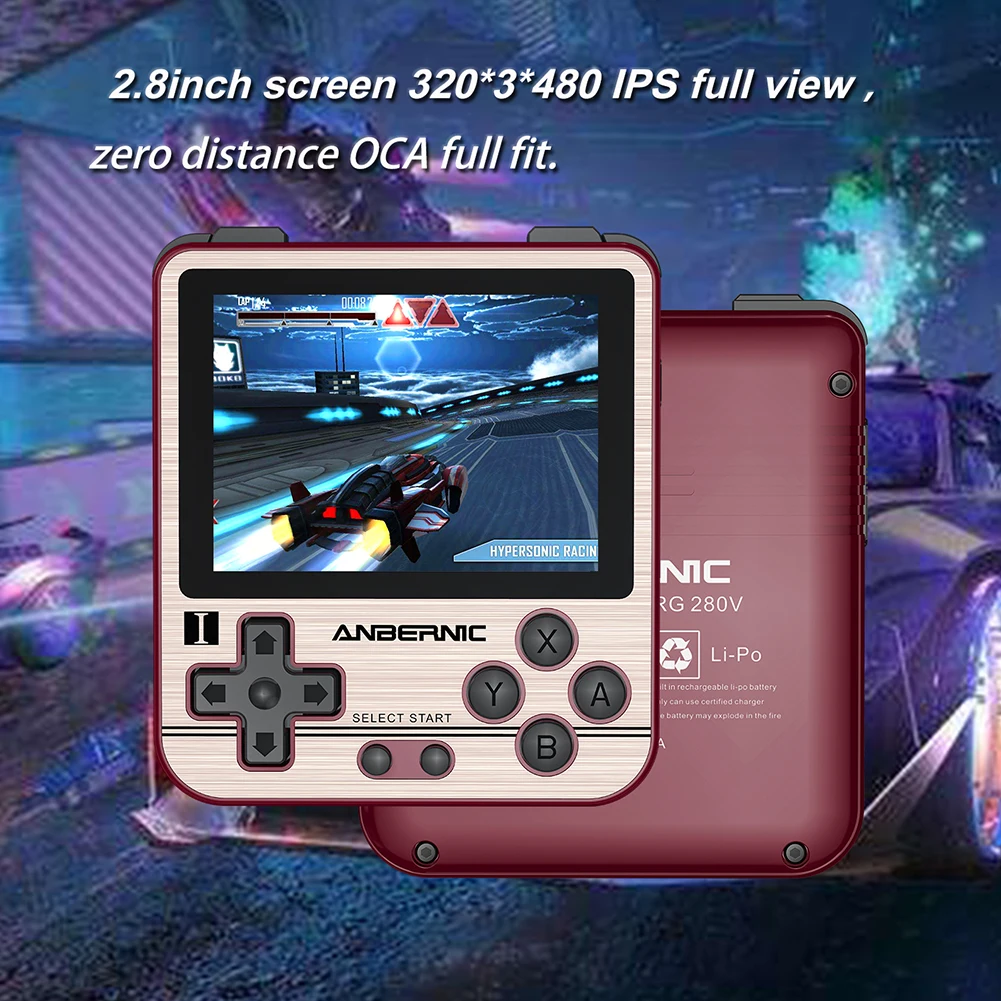 

ANBERNIC RG280V Retro Games 16G/64G-5000 Games 2.8Inch IPS Screen Retro Portable Mini Handheld Game Console Children's Gift