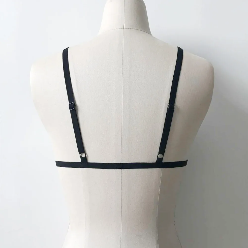 

Women Cage Bra Lingerie Hollow Out Sexy Strappy Bra Bustier Sexy Halter Elastic Bandage Bustier Garter Goth Body Cage Lingerie