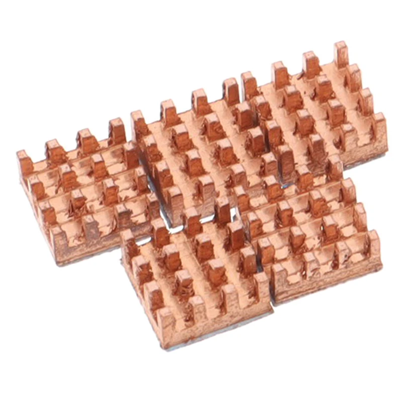 

5pcs Practical 9x9x4mm Pure Copper Heat Sink Memory RAM Adhesive Back Cooling MOS Radiator GPU IC Chipset Cooler Heatsink
