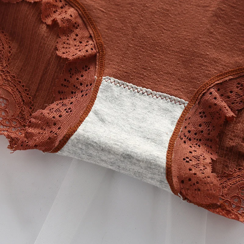 Женские хлопковые трусики LERFEY с кружевными краями дышащие сексуальное нижнее