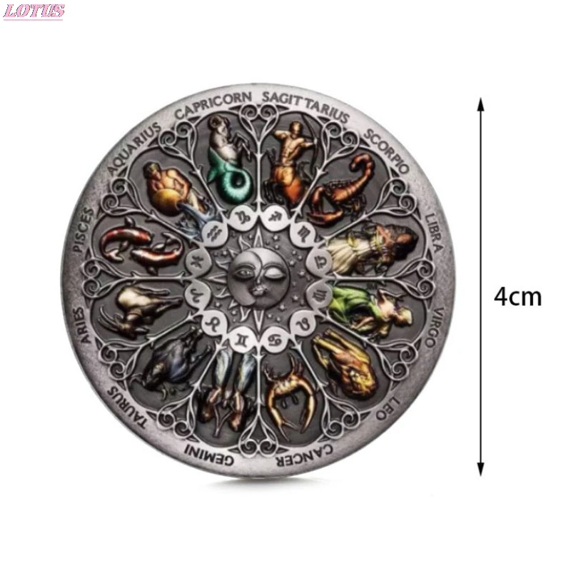 Лидер продаж красивые Тувалу зодиака вызов Серебряная монета The Sign of Zodiac