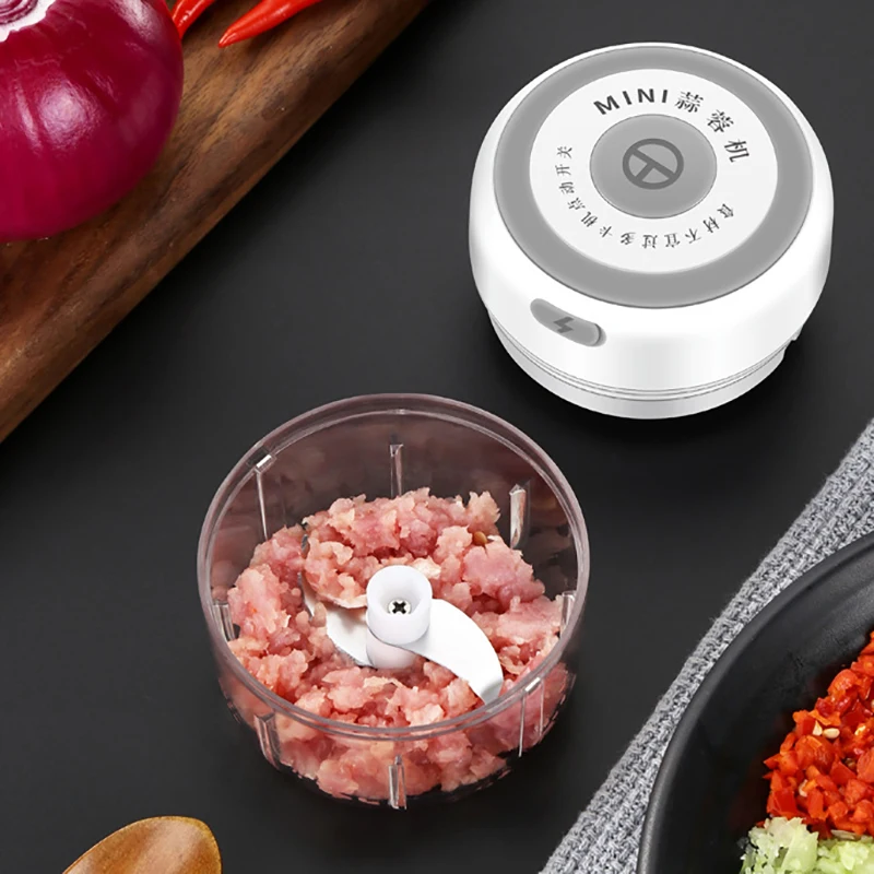 

100/250ml Electric Garlic Masher Garlic Press Vegetable Chili Meat Garlic Chopper Press USB Masher Machine Kitchen Gadgets