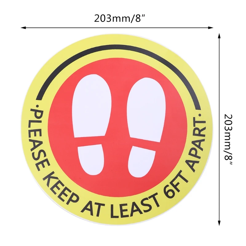 

5PCS Social Distancing Shop Floor Stickers Anti Slip Stay Safe Sign Pasters Decals
