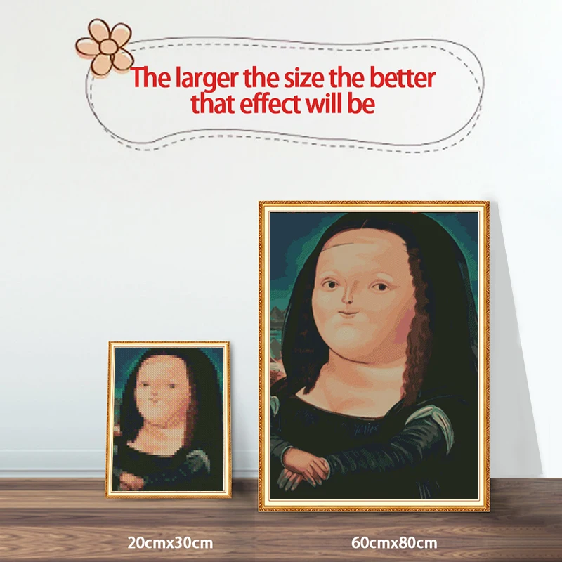 

DIY Diamond Painting Mona Lisa Earrings Diamond Embroidery Mosaic Full Round Rhinestones Sale Pictures Home Decor Art