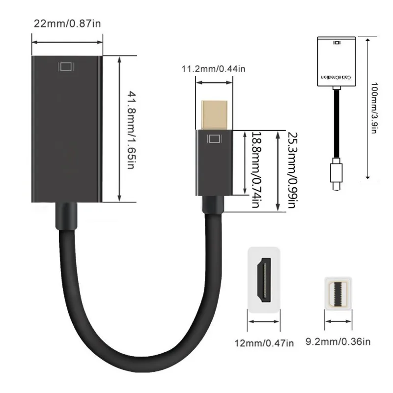 Mini DisplayPort Display Port DP to HDMI Adapter For Apple Mac Macbook Pro Air Notebook Cable Converter |