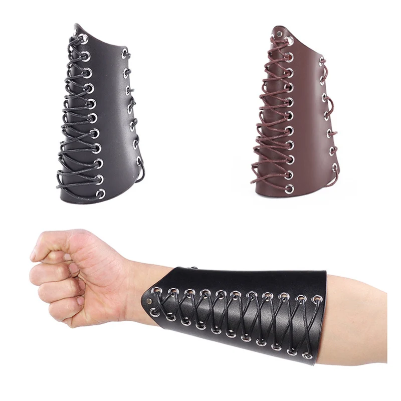 Кожаный браслет в стиле стимпанк средневековом винтажная Готическая Броня на