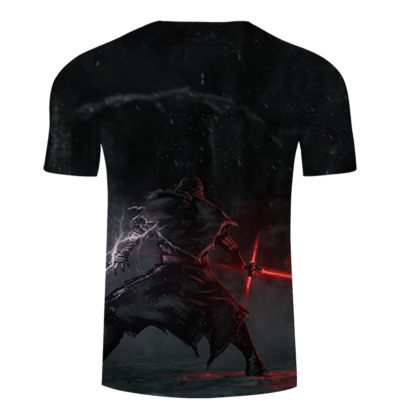 Off white Высокое качество Мужская футболка 3D мультфильм фильм костюм футболка harajuku для взрослых Дарт Вейдер модная мужская футболка Топ