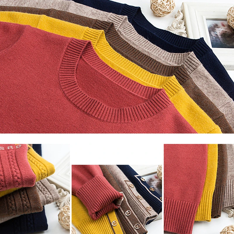 

Plus Size 3XL Sweater Women Solid Casual O-Neck Knitwear T-Shirt Autumn Winter Long Sleeve Base Knitted Pullovers Casual Tops