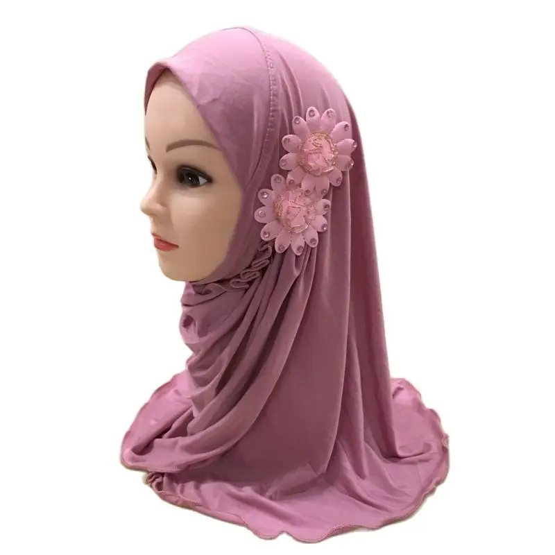 

Красивый небольшой хиджаб H081 для девочек, Al amira, с цветами, подходит для детей 2-7 лет, мусульманский, детский, тянущийся, мусульманский шарф, г...