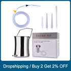 2 л., Нетоксичная клизма из нержавеющей стали для очищения кишечной кишки, многоразовая медицинская силиконовая трубка, Женская гигиена для детоксикации клизмы