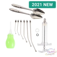 parrot fledgling baby bird manual feeding 2050ml syringe set with 6 pcs curved gavage tubes stainless steel metal feeding spoon
