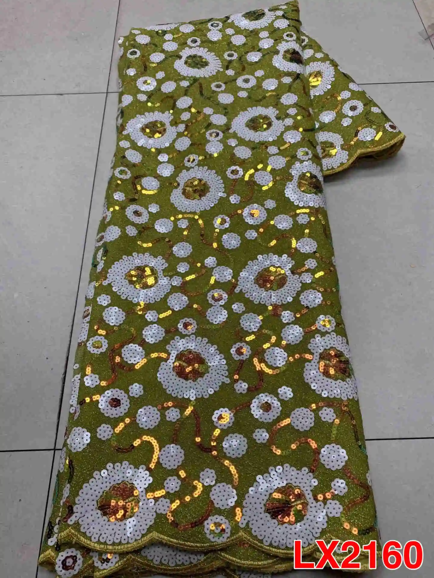 Новый Нигерии Sequinse кружевной ткани в африканском стиле Тюлевая ткань из хлопка